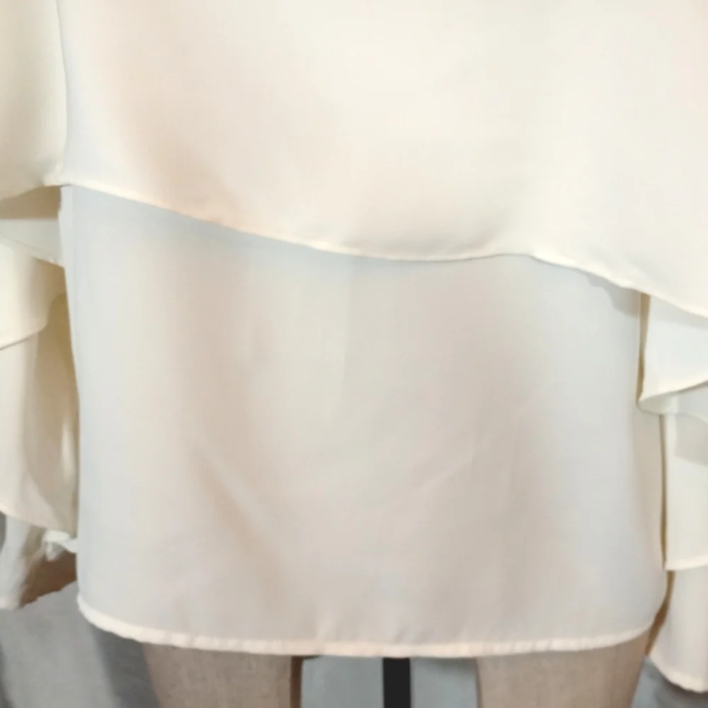 Chico's Blouse, Women, Ivory, Sleeves Butterfly Sleeves,Layers, 1 Chico/ M. USA - Picture 8 of 10